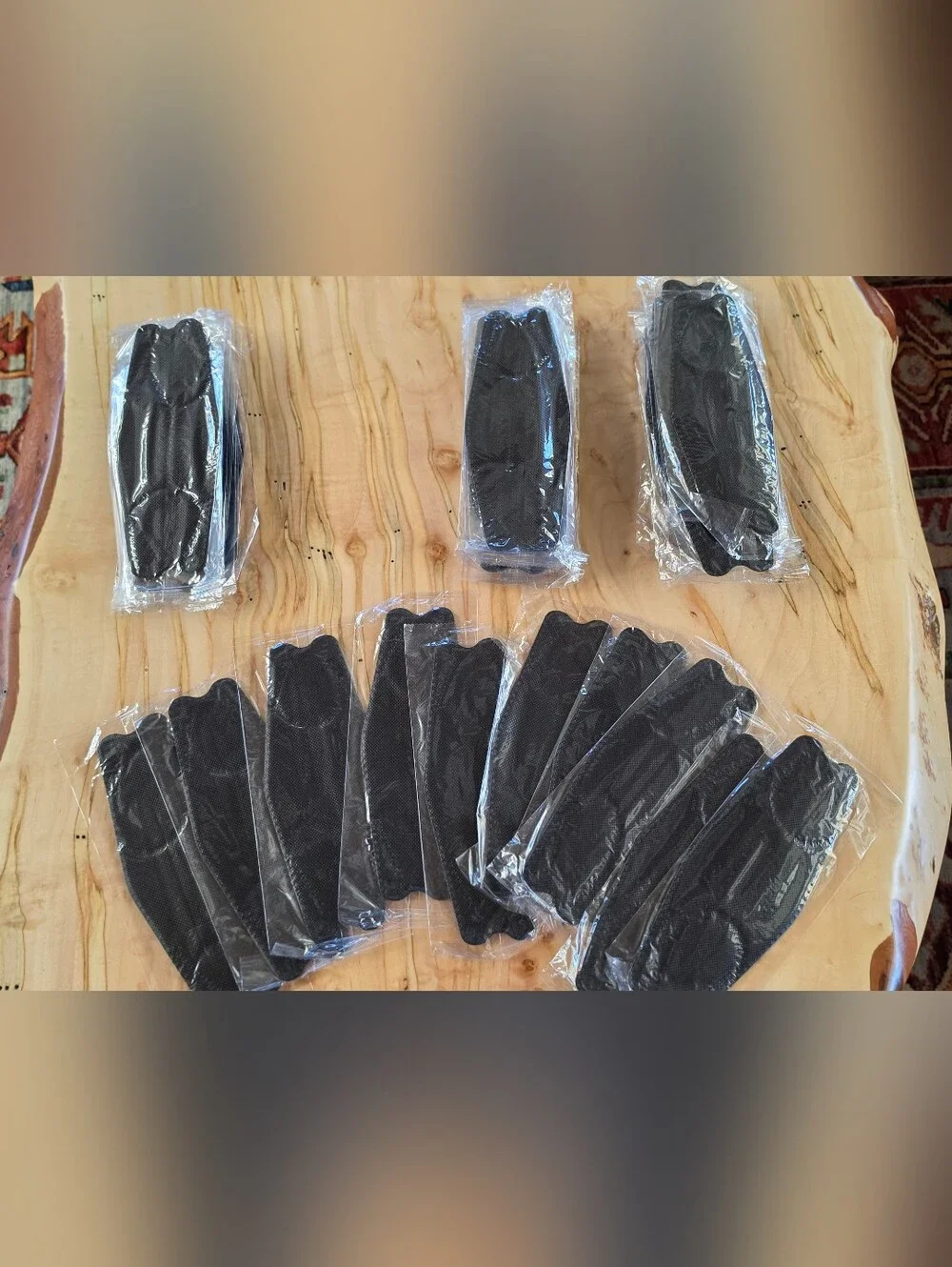 LOGAO Black KF94 3D Protection Cup Mask Individually Wrapped Set of 49 Masks New